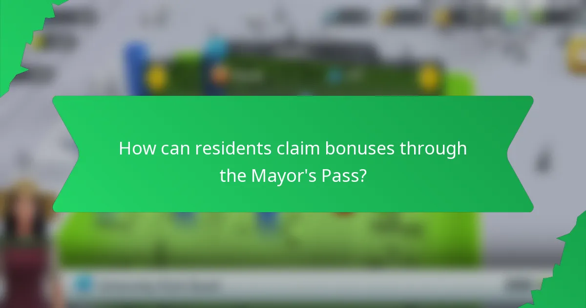 How can residents claim bonuses through the Mayor's Pass?