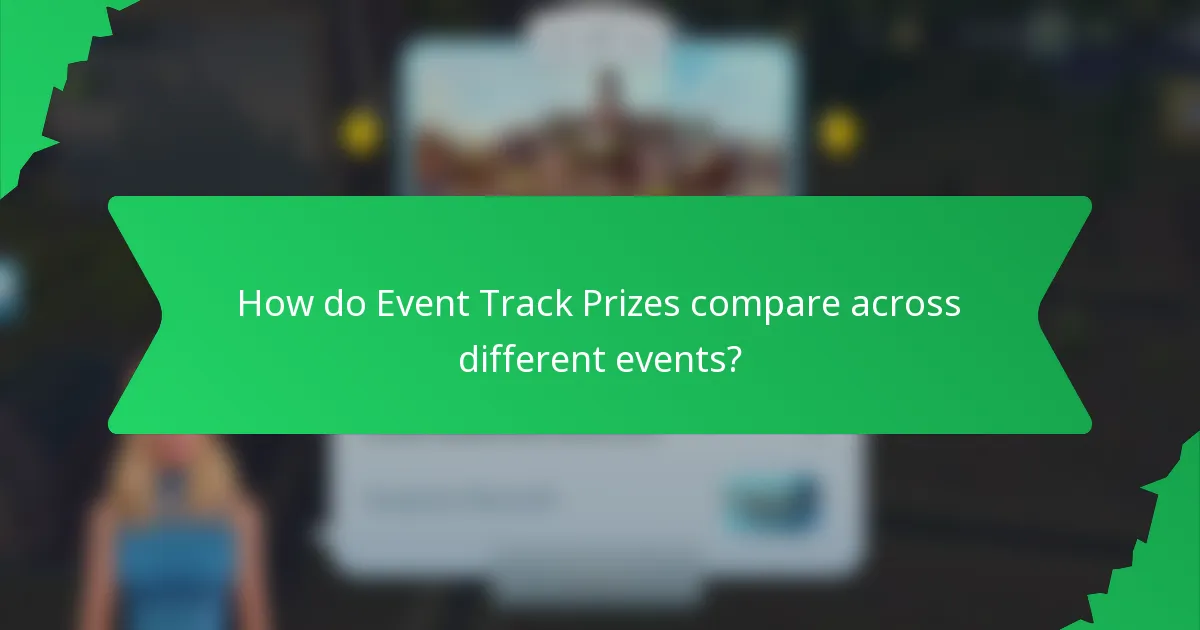 How do Event Track Prizes compare across different events?