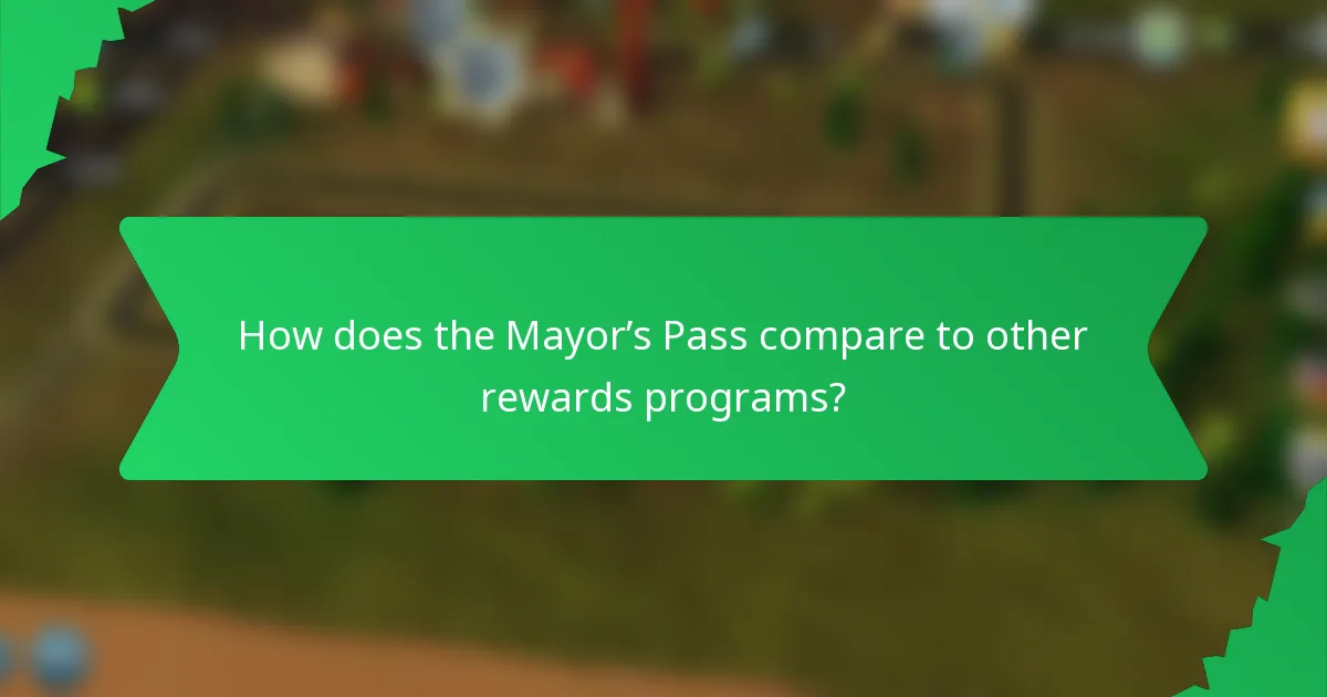 How does the Mayor's Pass compare to other rewards programs?