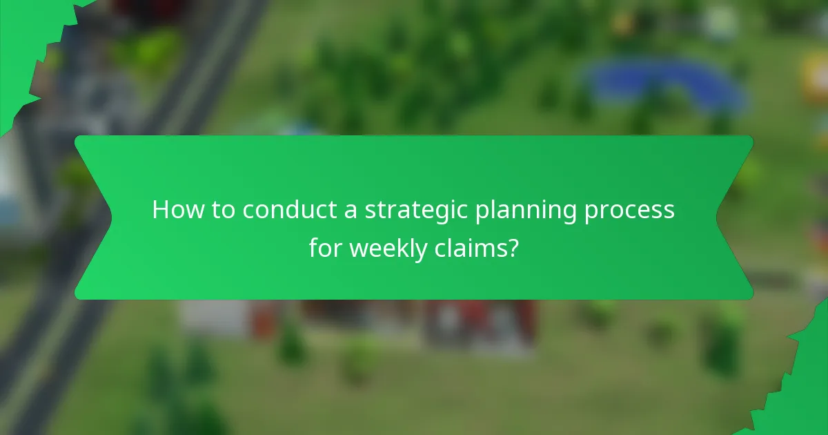 How to conduct a strategic planning process for weekly claims?