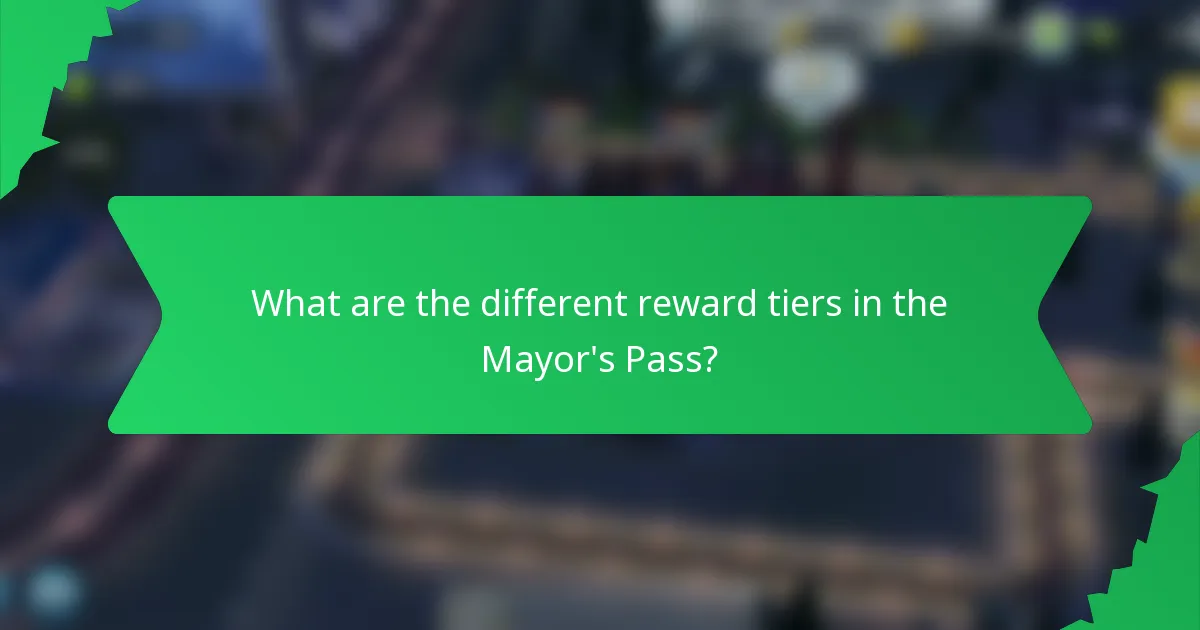 What are the different reward tiers in the Mayor's Pass?